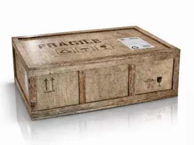 wooden crate PBR 4K Low-poly 3D model 6