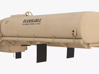 Military Fuel Tank Trailer with Ladder Simplified 3D model purchase