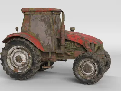 Abandoned Farm Tractor 3D model