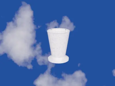 Porcelain vase or bucket for plant tree Free low-poly 3D model