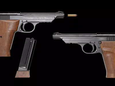 Walther Olympia Pistol 22 LR Low-poly 3D model