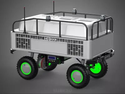 SELF DRIVING ELECTRIC DELIVERY ROBOT CART CARGO BOX LOGISTIC BOT 3D model