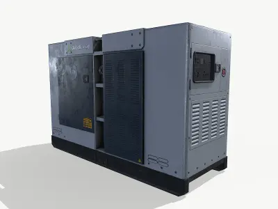  Diesel generator white Low-poly 3D model