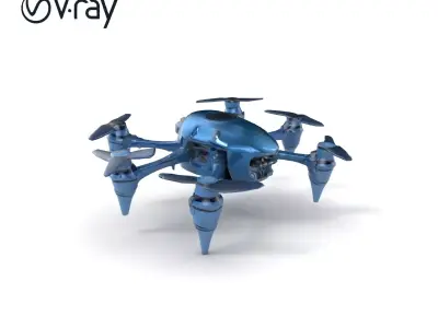 Underwater Spider Drone Submersible model pack Low-poly 3D model