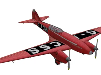 de Havilland DH88 Comet Low-poly 3D model