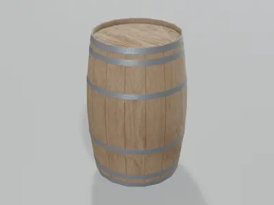 Light Toasted Lowpoly Rundlet Barrel Low-poly 3D model