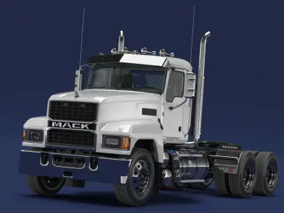 Mack Cargo Truck White 3D model