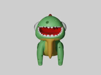 Hand Painted Iguana Free 3D model