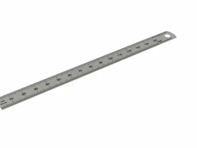 Steel Ruler Low-poly 3D model purchase