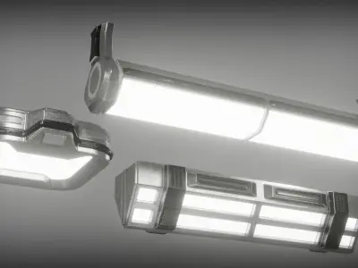 Sci-fi lights Low-poly 3D model purchase