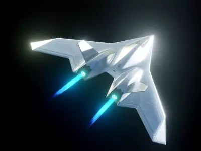 Sci-Fi Jet Ship Falcon XR Low-poly 3D model