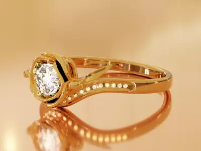 Rose diamond Ring 3D model