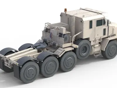 Oshkosh HET A1 Military Truck Desert  Desert Low-poly 3D model