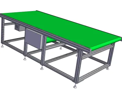 Belt conveyor with automatic belt brush cleaning 3D model