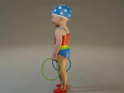 SwwimmingPool Child Female ACC0203003 Low-poly 3D model