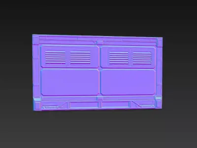 Sci-Fi Industrial Vent Wall Panel - PBR Low Poly Game Ready Low-poly 3D model