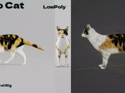 Calico Cat Free 3D model