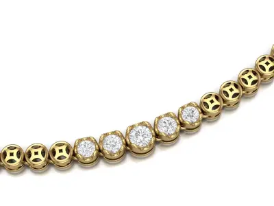 Necklace coin Tennis diamond NTD 47319 3D print model