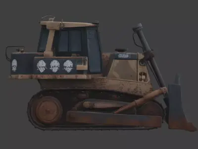 Haunted Gothic Bulldozer 3D Model Low-poly 3D model