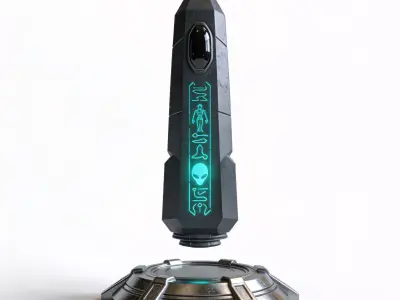 Realistic Sci-Fi Alien Obelisk 3D Model Low-poly 3D model