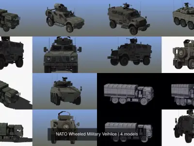 NATO Wheeled Military Veihilce 3D Model Pack