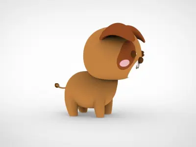Cartoon Bear v001 character  3D model