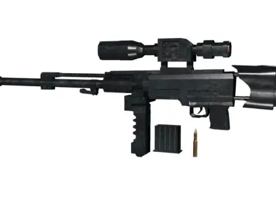 3D Sniper RIgged model Low-poly 3D model