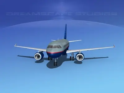 Airbus A319 United Airlines 1 3D model