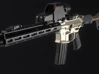 AAC Honey Badger Assault Rifle Low-poly 3D model