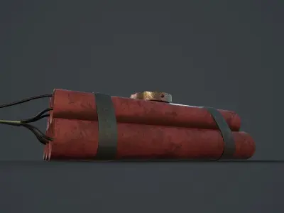 dynamite grenade Low-poly 3D model