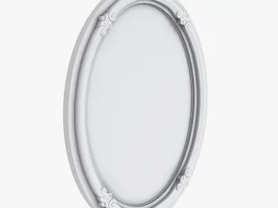 Victorian Mirror Wall Old White 3D model