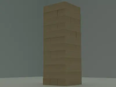 jenga tall wooden tower Free low-poly 3D model