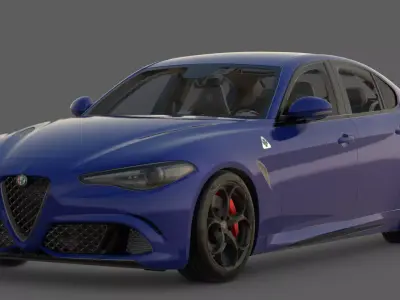 2016 Alfa Romeo Giulia Quadrifoglio 3D Model  Italian Sedan 3D model
