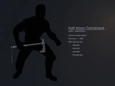 Half Moon Tomahawk Low-poly 3D model