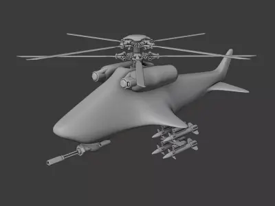 Scifi Drone Helicopter Free 3D model