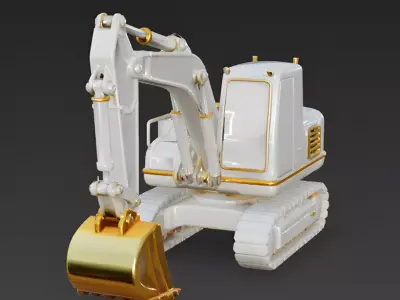 Ivory Elite Gilded Excavator 3D Model Low-poly 3D model
