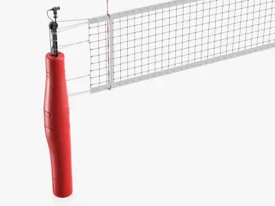  Athletic Volleyball Net System with Safety Padding Red 