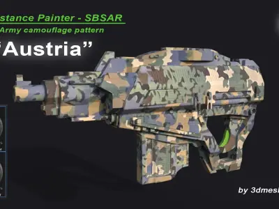 Austria - Army Camouflage Pattern - SBSAR Material 3D model