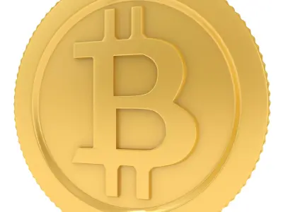 Bitcoin gold coin 3D model