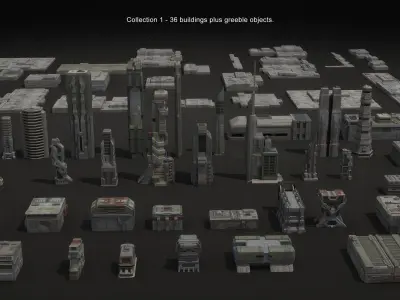 SciFi CITY Kit vol 1 3D model