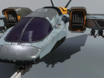 Spacefighter Y-48A Fly Low-poly 3D model