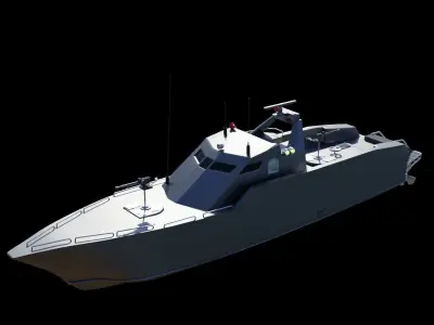 Military Patrol Boat Low-poly 3D model