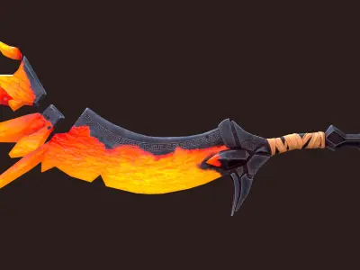 Magma Sword - Game Ready - Low-poly 3D model