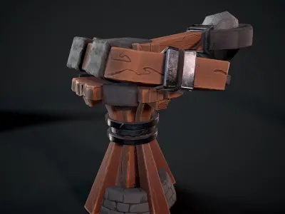 Tower Catapult Low-poly 3D model