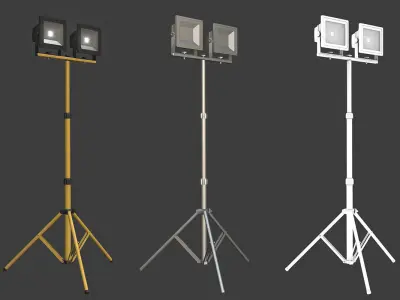 LED Work Light Stand Low-poly 3D model