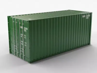 20Ft Cargo Container - Green - Clean 3D model