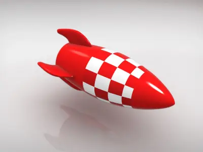 Cartoon Rocket Low-poly 3D model buy