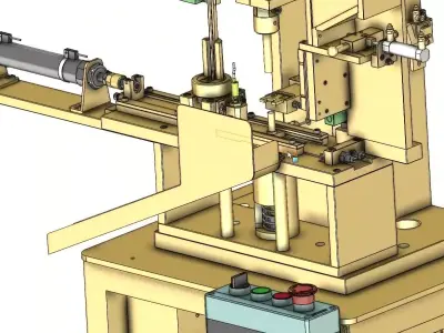 Electric Motor Rotor End Plate and Shaft Pressing Machine 3D model