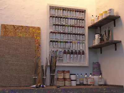 Inventory for the art workshop 3D model