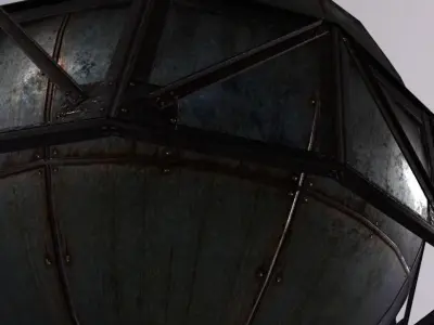 Machine Geosphere Low-poly 3D model